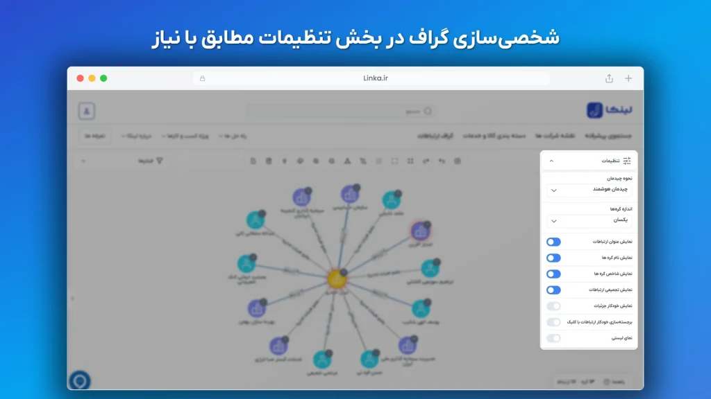 منوی تنظیمات گراف و شخصی‌سازی آن بر اساس نیاز